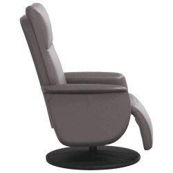Fauteuil inclinable avec repose-pieds gris similicuir 