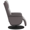 Fauteuil inclinable avec repose-pieds gris similicuir 