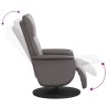 Fauteuil inclinable avec repose-pieds gris similicuir 