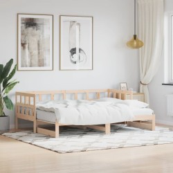 Lit de jour et lit gigogne sans matelas 90x190 cm bois massif 