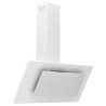 Hotte murale 90 cm Acier inoxydable et verre trempé Blanc 