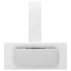 Hotte murale 90 cm Acier inoxydable et verre trempé Blanc 
