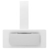 Hotte murale 90 cm Acier inoxydable et verre trempé Blanc 