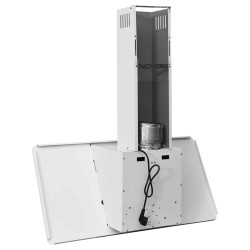 Hotte murale 90 cm Acier inoxydable et verre trempé Blanc 