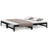 Lit coulissant sans matelas noir 2x(100x200) cm 