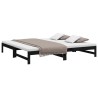 Lit coulissant sans matelas noir 2x(100x200) cm 