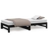 Lit coulissant sans matelas noir 2x(100x200) cm 