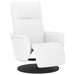 Fauteuil inclinable avec repose-pieds blanc similicuir 