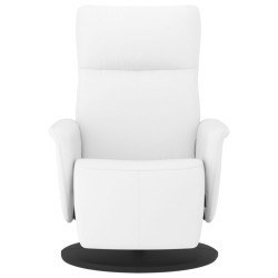 Fauteuil inclinable avec repose-pieds blanc similicuir 