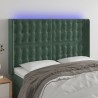 Tête de lit à LED Vert foncé 147x16x118/128 cm Velours 