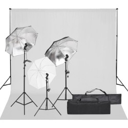 Kit de studio photo avec éclairage et toile de fond 