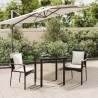 Ensemble à manger de jardin avec coussins 3 pcs Noir 
