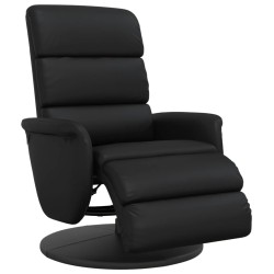 Fauteuil inclinable avec repose-pieds noir similicuir 