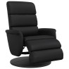 Fauteuil inclinable avec repose-pieds noir similicuir 