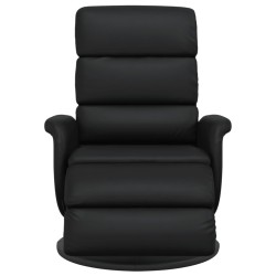 Fauteuil inclinable avec repose-pieds noir similicuir 
