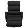 Fauteuil inclinable avec repose-pieds noir similicuir 