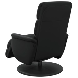 Fauteuil inclinable avec repose-pieds noir similicuir 