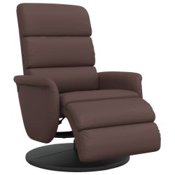 Fauteuil inclinable avec repose-pieds marron similicuir 