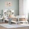 Lit bibliothèque sans matelas blanc 75x190cm bois de pin massif 