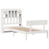 Lit bibliothèque sans matelas blanc 75x190cm bois de pin massif 