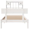 Lit bibliothèque sans matelas blanc 75x190cm bois de pin massif 