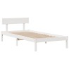 Lit bibliothèque sans matelas blanc 75x190cm bois de pin massif 