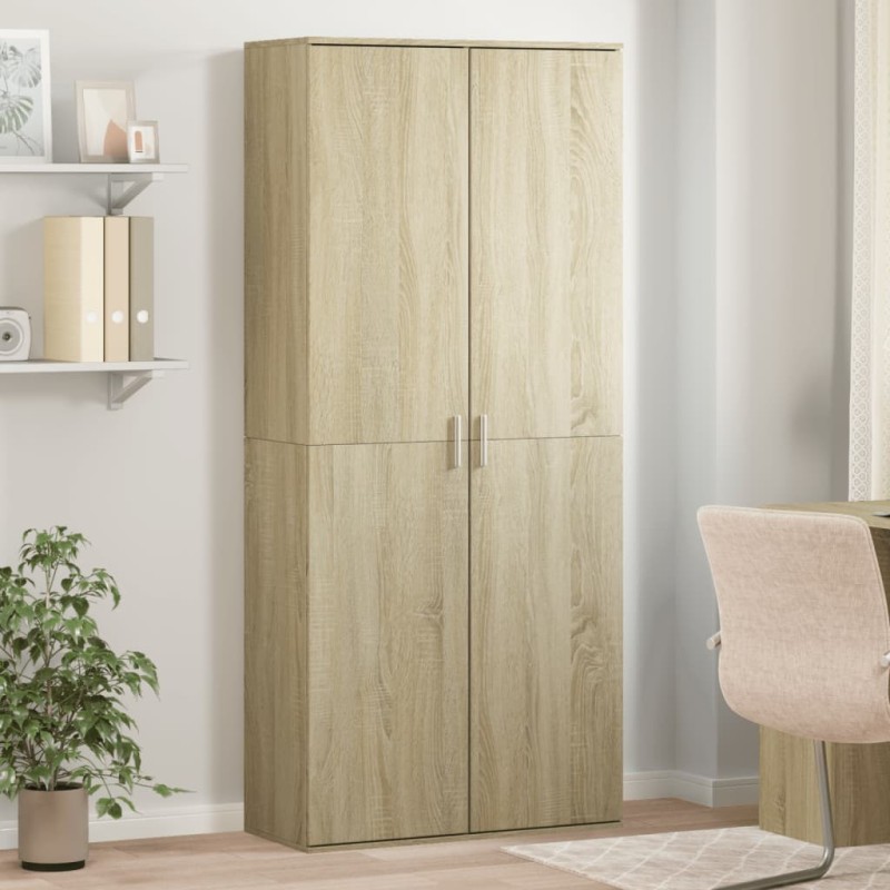 Buffet haut chêne sonoma 80x35x180 cm bois d'ingénierie 