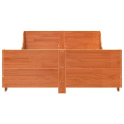 Cadre de lit sans matelas cire marron 135x190cm bois pin massif 