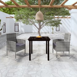 Ensemble à manger de jardin 3 pcs Anthracite 