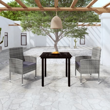 Ensemble à manger de jardin 3 pcs Anthracite 