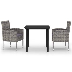 Ensemble à manger de jardin 3 pcs Anthracite 