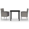 Ensemble à manger de jardin 3 pcs Anthracite 