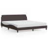 Cadre de lit sans matelas marron foncé 160x200 cm tissu 