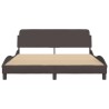 Cadre de lit sans matelas marron foncé 160x200 cm tissu 