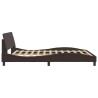 Cadre de lit sans matelas marron foncé 160x200 cm tissu 