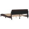 Cadre de lit sans matelas marron foncé 160x200 cm tissu 
