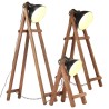Lampadaires 3 pcs Noir E27 Bois de manguier massif 