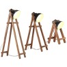Lampadaires 3 pcs Noir E27 Bois de manguier massif 