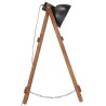 Lampadaires 3 pcs Noir E27 Bois de manguier massif 
