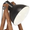 Lampadaires 3 pcs Noir E27 Bois de manguier massif 