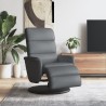 Fauteuil inclinable avec repose-pieds gris similicuir 