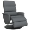 Fauteuil inclinable avec repose-pieds gris similicuir 