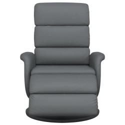 Fauteuil inclinable avec repose-pieds gris similicuir 