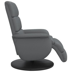 Fauteuil inclinable avec repose-pieds gris similicuir 