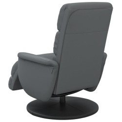 Fauteuil inclinable avec repose-pieds gris similicuir 