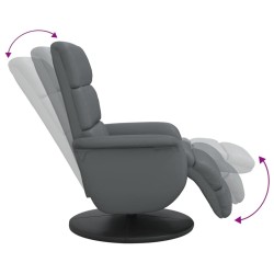 Fauteuil inclinable avec repose-pieds gris similicuir 