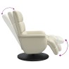 Fauteuil inclinable avec repose-pieds crème similicuir 
