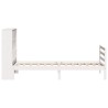 Lit bibliothèque sans matelas blanc 90x190cm bois de pin massif 