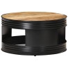 Table basse Noir 68x68x36 cm Bois massif de manguier brut 