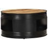 Table basse Noir 68x68x36 cm Bois massif de manguier brut 
